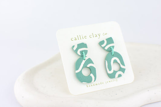Soleil Dangles | Abstract Teal