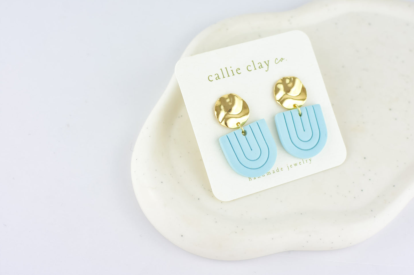 Grace Dangles | Gold & Sky Blue