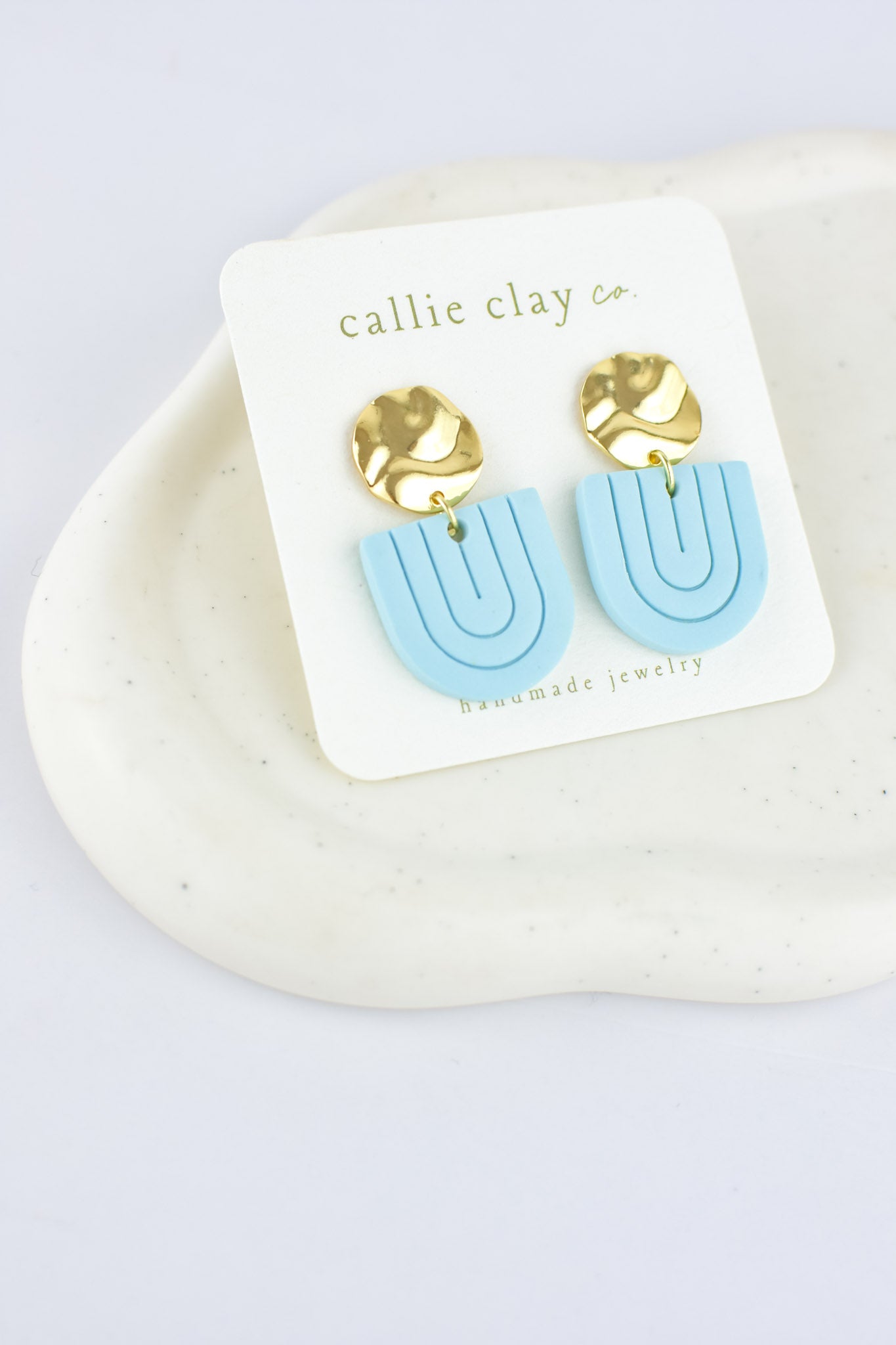 Grace Dangles | Gold & Sky Blue