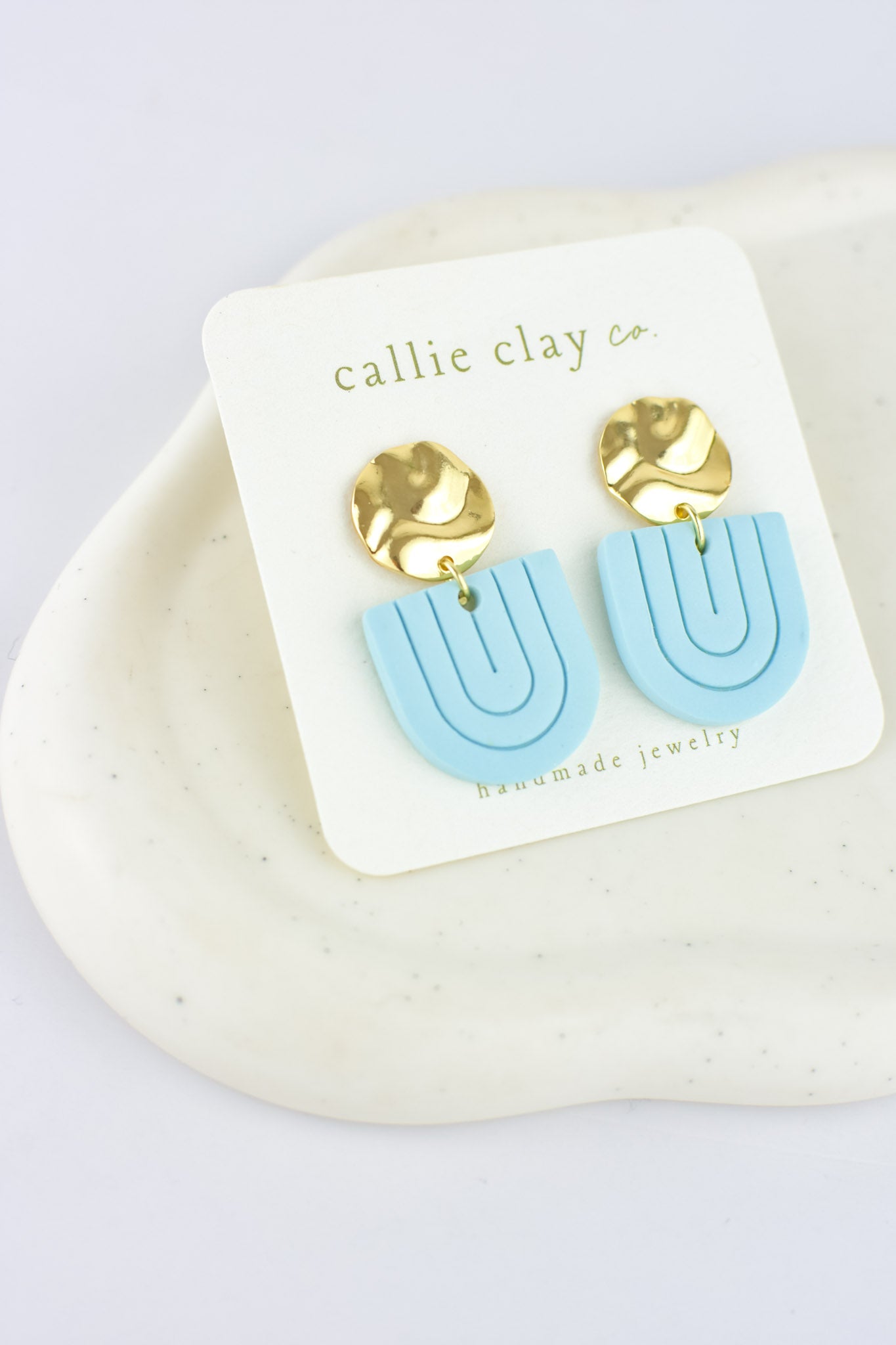 Grace Dangles | Gold & Sky Blue