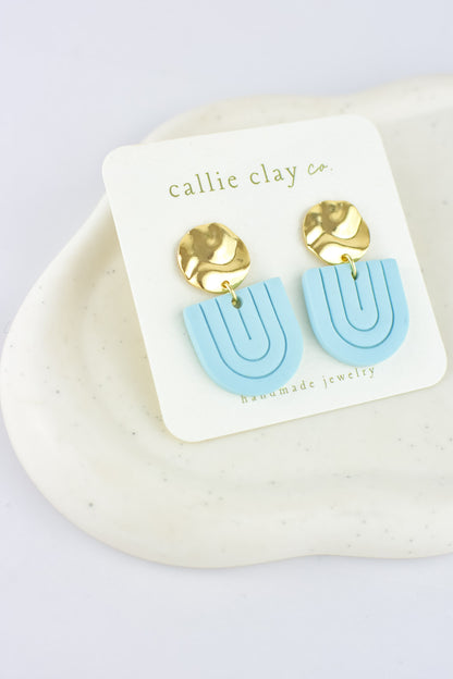 Grace Dangles | Gold & Sky Blue