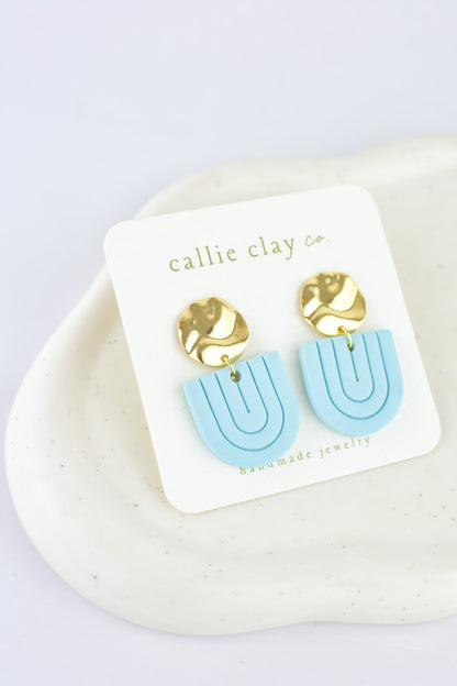 Grace Dangles | Gold & Sky Blue