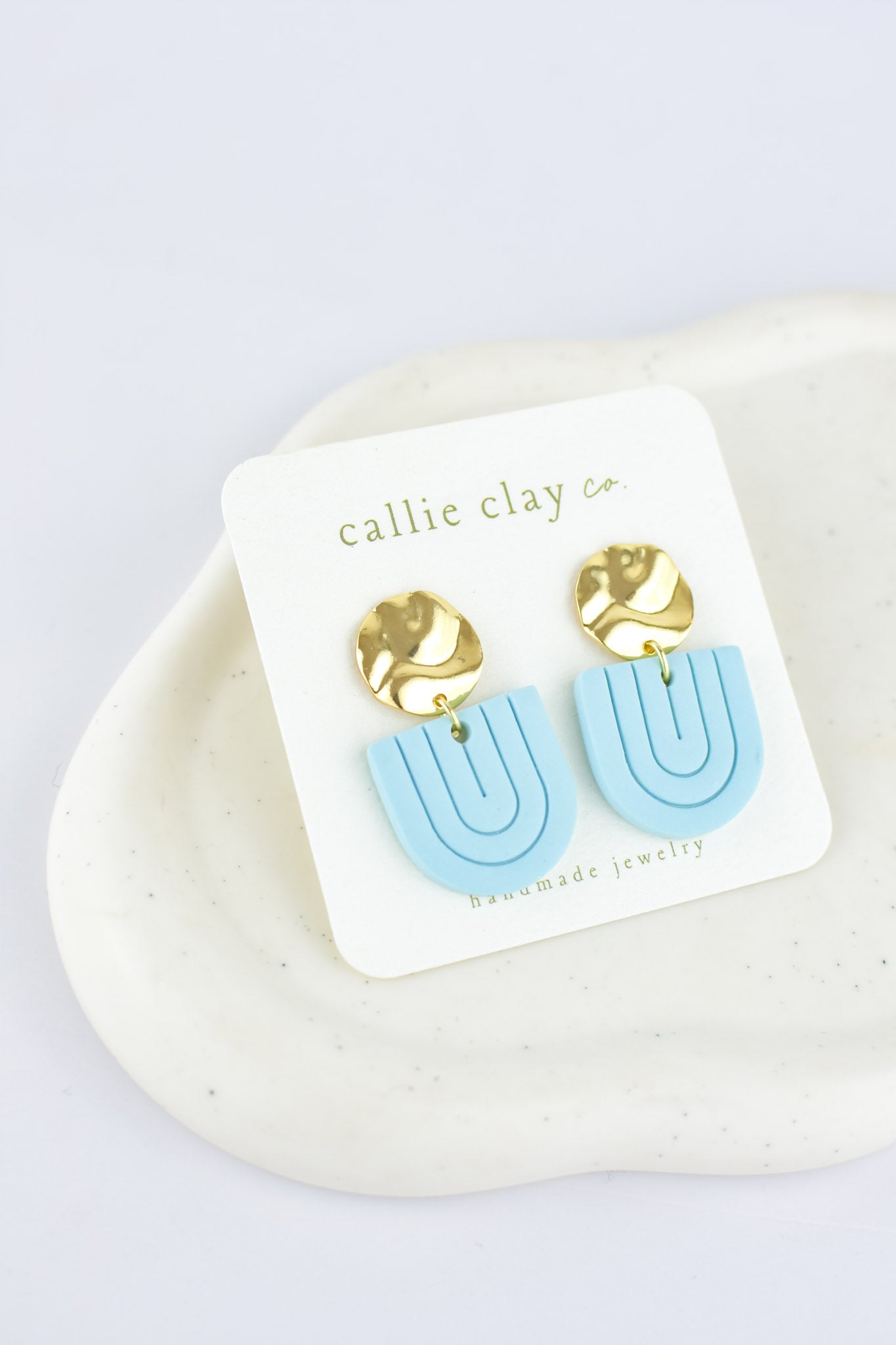 Grace Dangles | Gold & Sky Blue