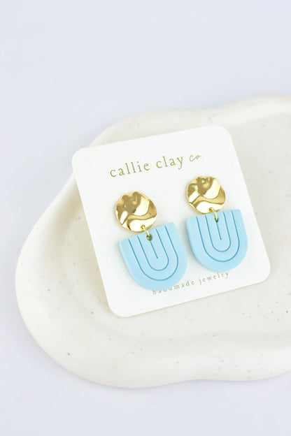 Grace Dangles | Gold & Sky Blue