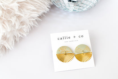 Cleo Clay Statement Earrings in Jade