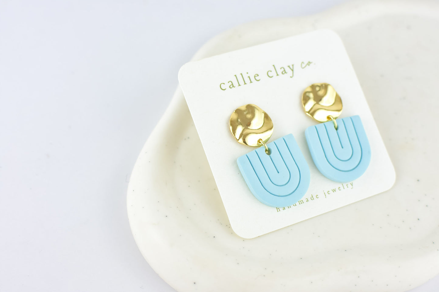 Grace Dangles | Gold & Sky Blue