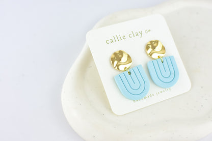 Grace Dangles | Gold & Sky Blue