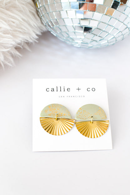 Cleo Clay Statement Earrings in Jade