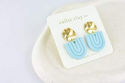 Grace Dangles | Gold & Sky Blue