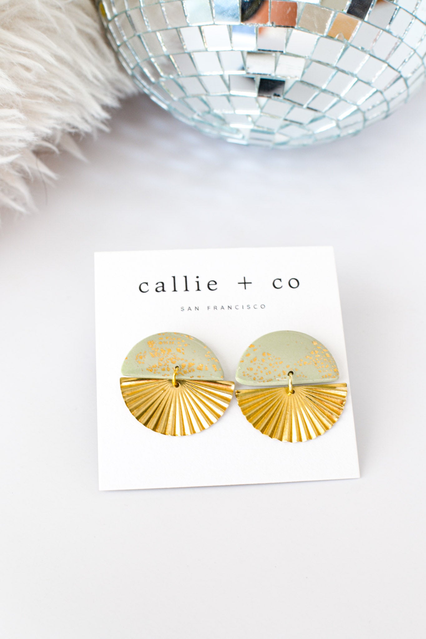 Cleo Clay Statement Earrings in Jade