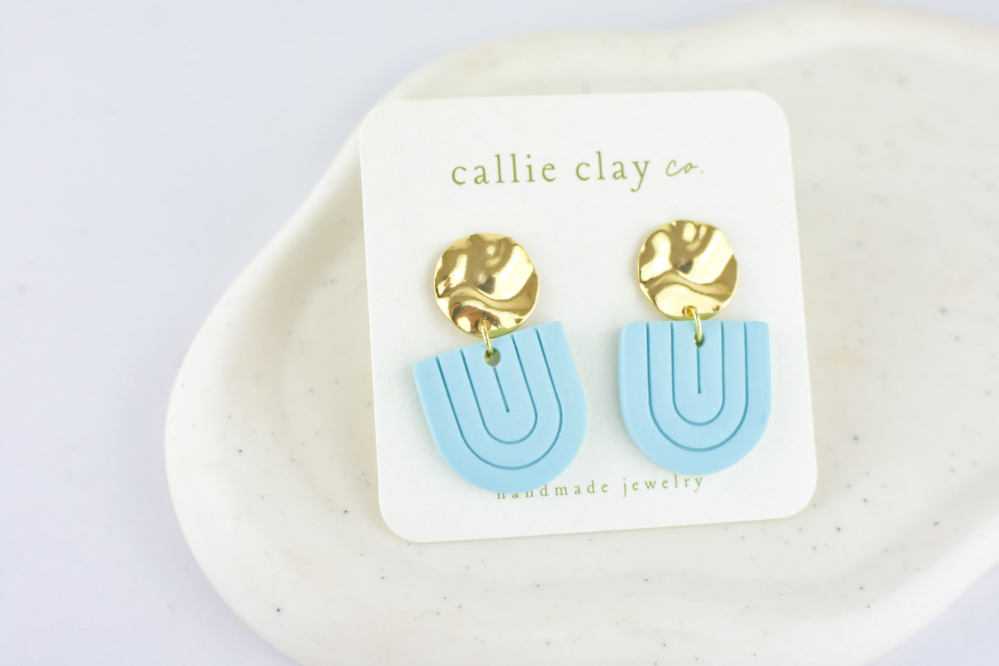 Grace Dangles | Gold & Sky Blue