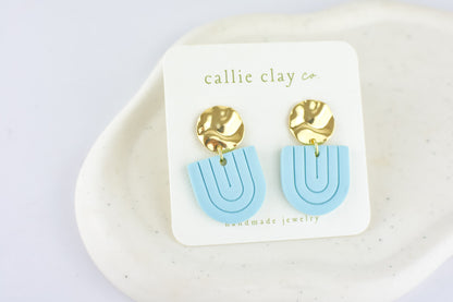 Grace Dangles | Gold & Sky Blue