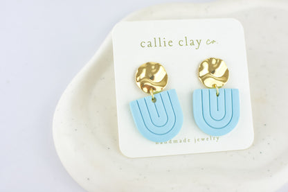 Grace Dangles | Gold & Sky Blue