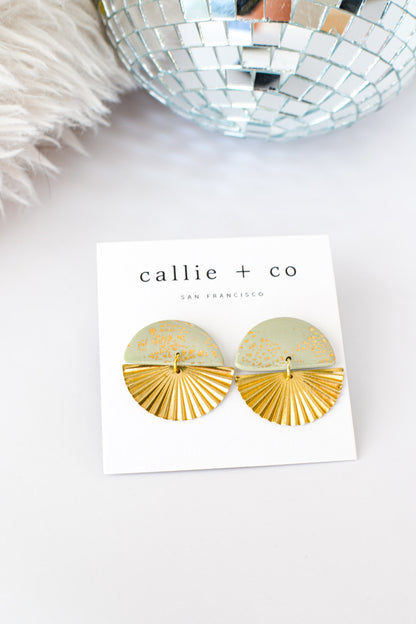 Cleo Clay Statement Earrings in Jade