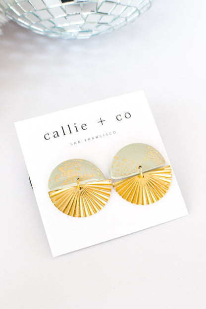 Cleo Clay Statement Earrings in Jade