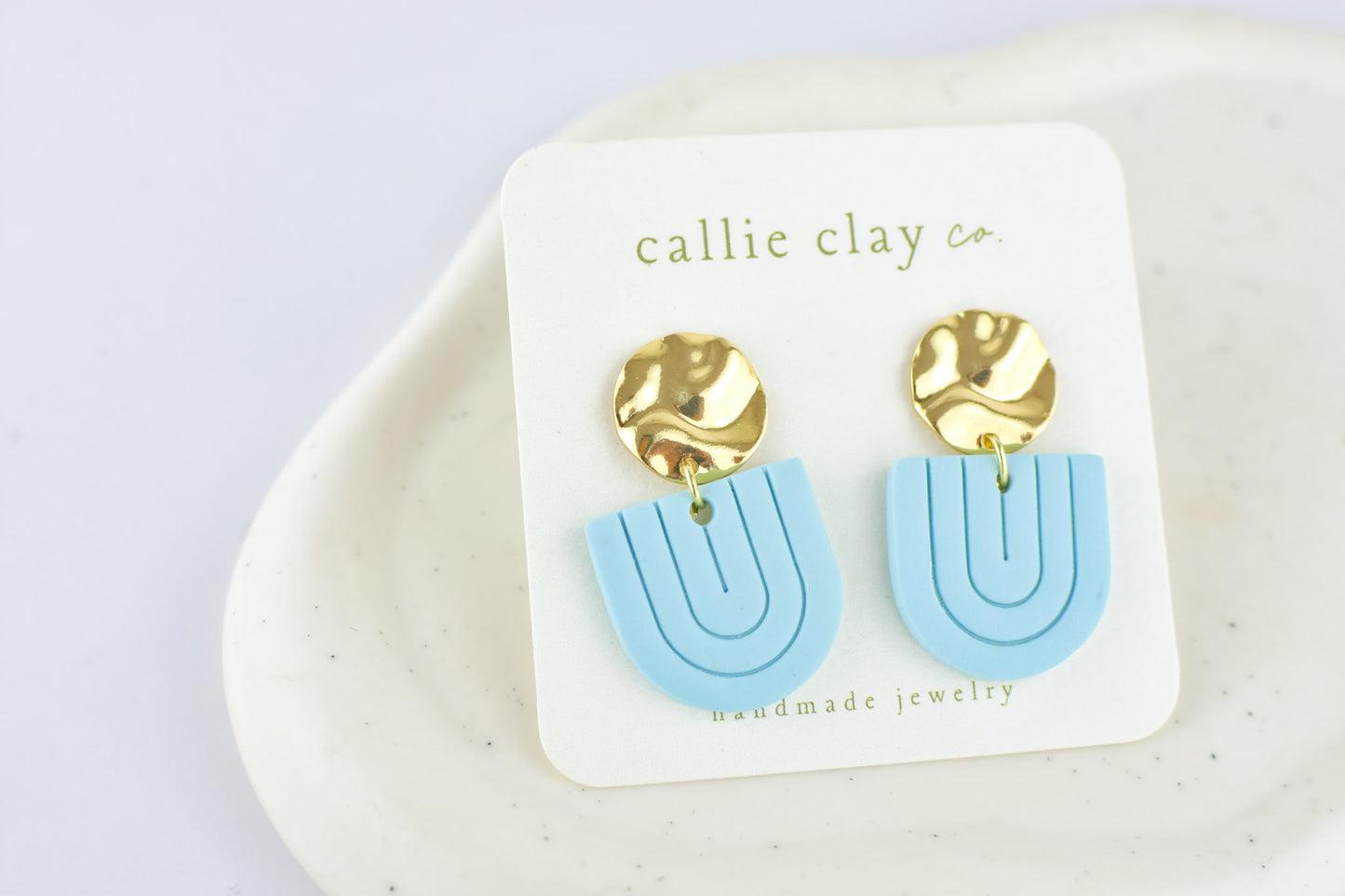 Grace Dangles | Gold & Sky Blue