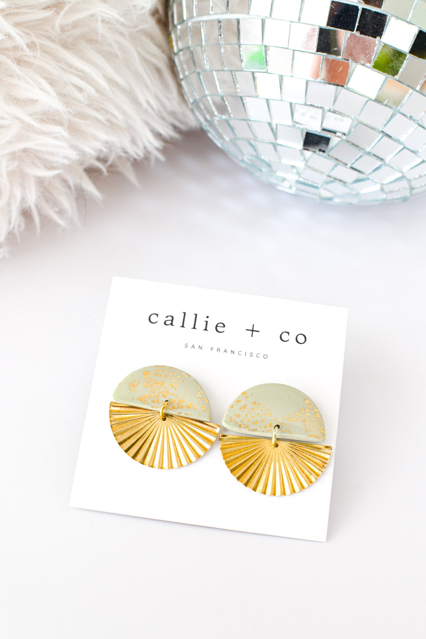 Cleo Clay Statement Earrings in Jade