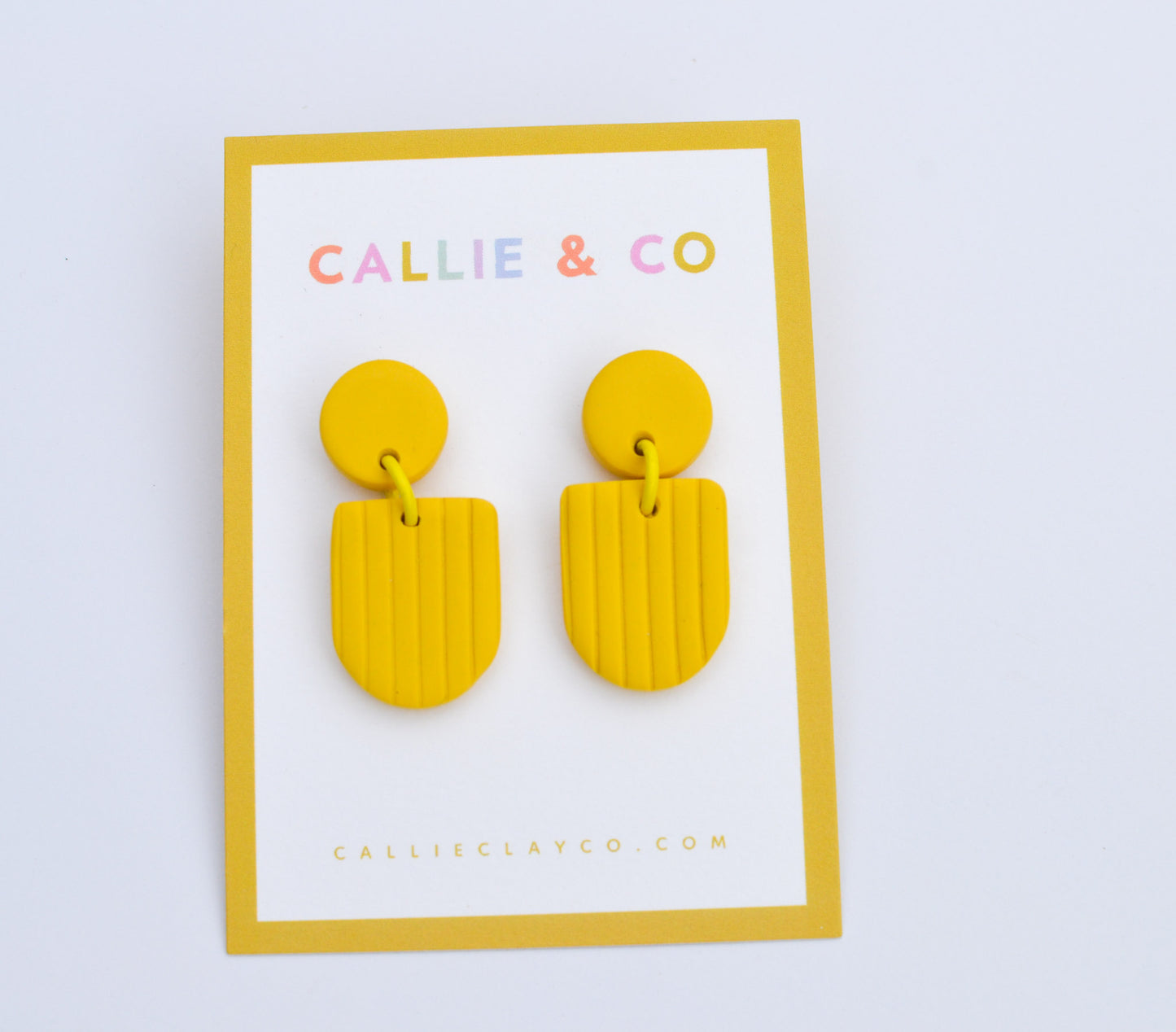 the rainbow collection | classic yellow textured dangles