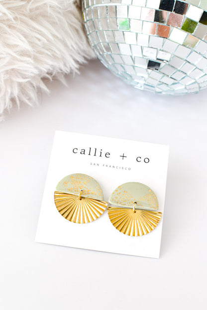 Cleo Clay Statement Earrings in Jade