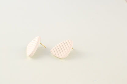 Textured White Studs | Triangular