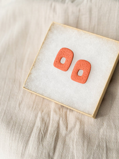 Textured Abstract Studs | Terracotta