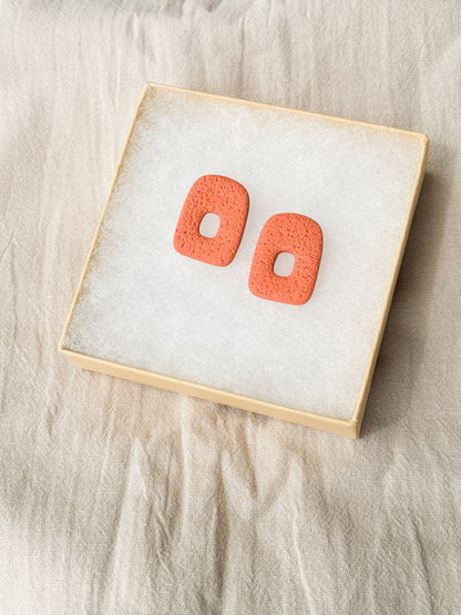 Textured Abstract Studs | Terracotta