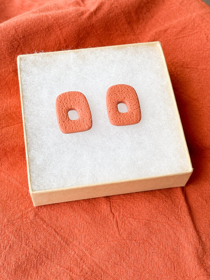 Textured Abstract Studs | Terracotta