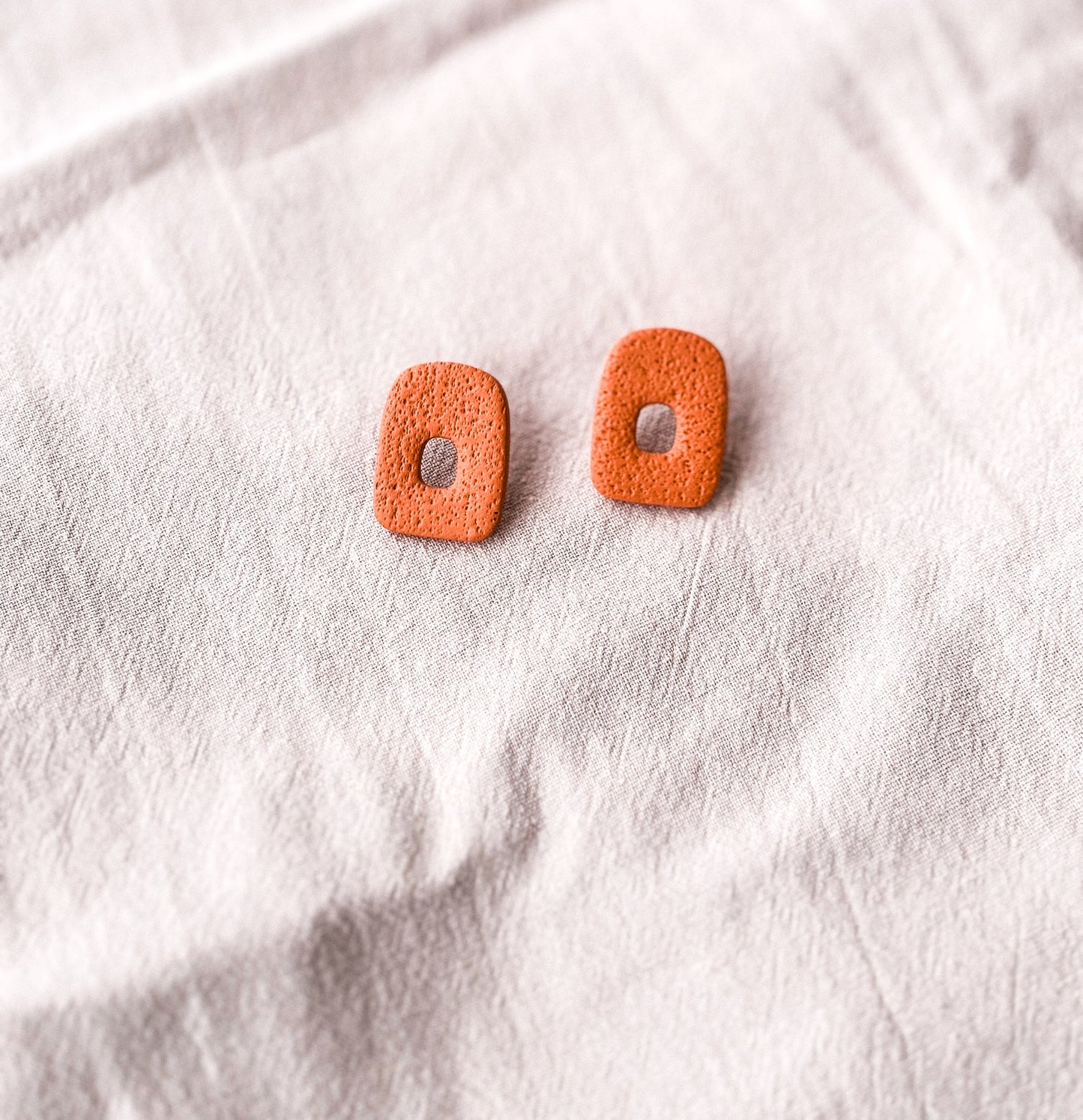 Textured Abstract Studs | Terracotta