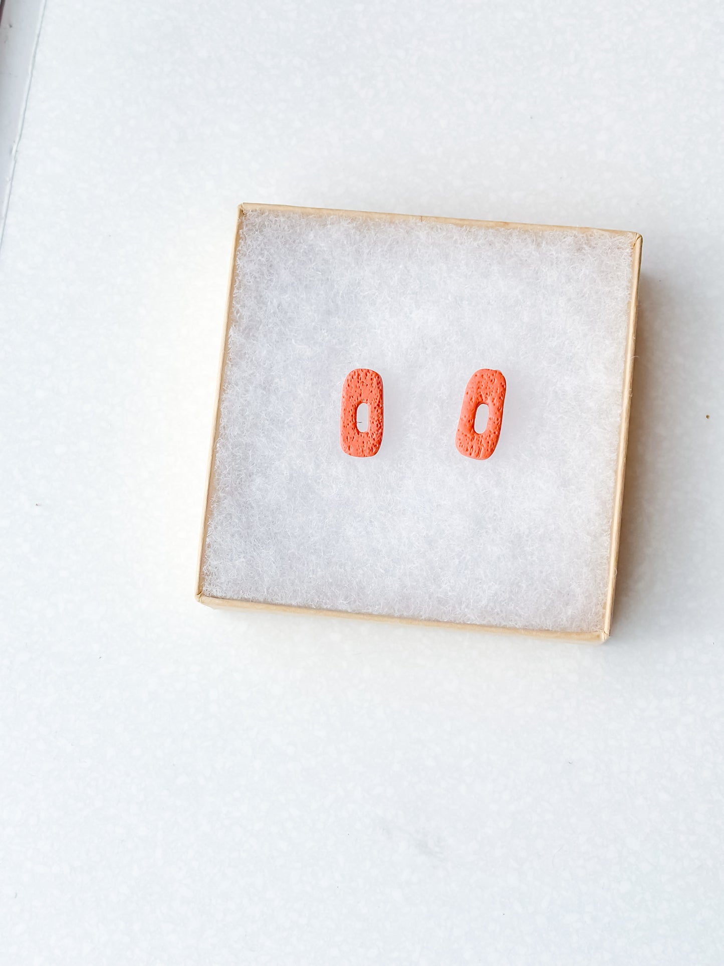 Mini Crescent Studs | Terracotta