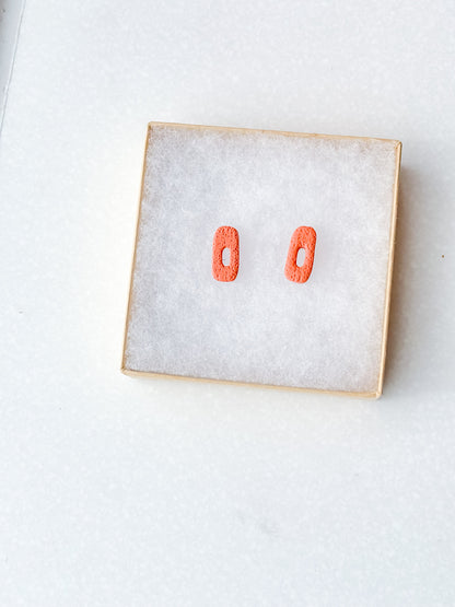 Mini Crescent Studs | Terracotta