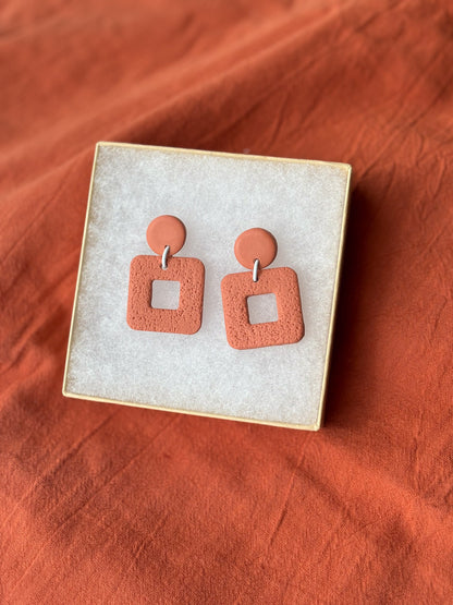 Square Cutout Dangles  | Terracotta