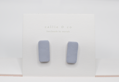 Modern Minimalist Studs| textured blue studs