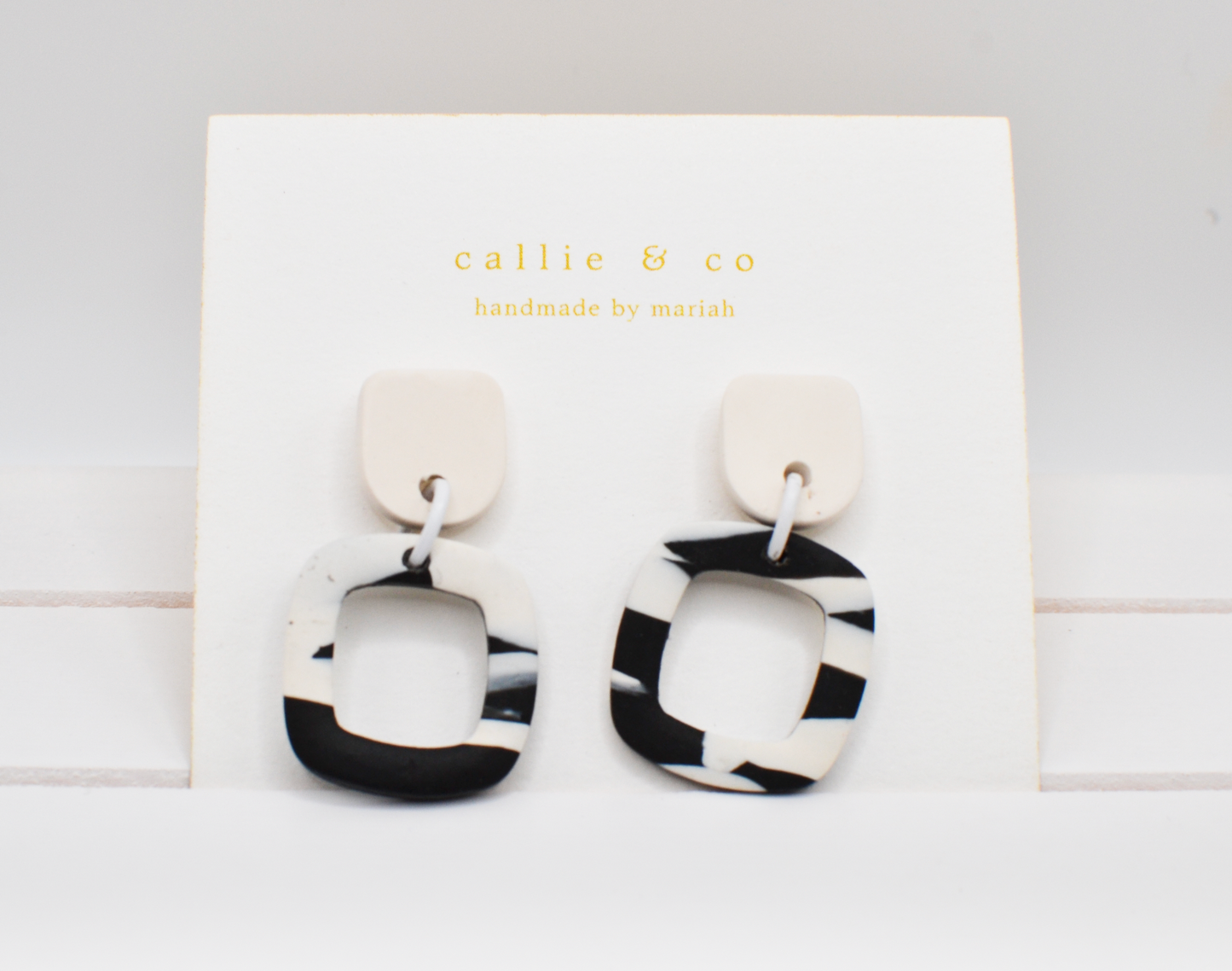 B&W Collection | Statement Marbled Dangles