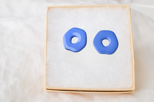 Indigo Abstracts | Glossy Oversized Studs