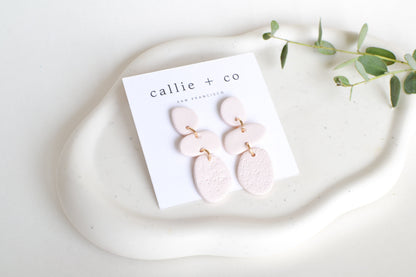 Cleo Clay Statement Earrings in Ivory, Hypoallergenic Titanium Posts, Lightweight, Handmade Statement Earrings, Gift For Her