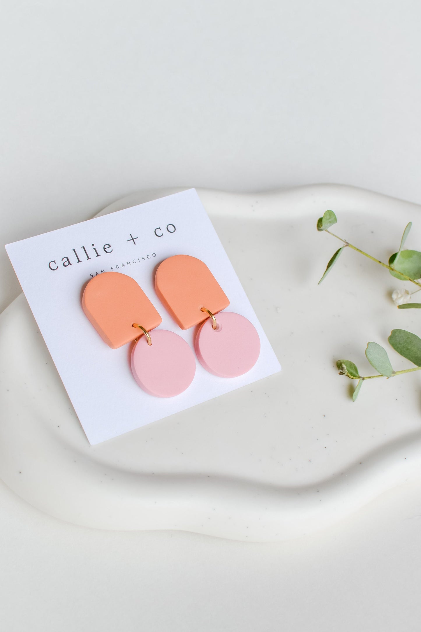 Marigold Modern Statement Earrings, Handmade Clay Earrings, Minimalist Modern, Hypoallergenic Titanium Posts