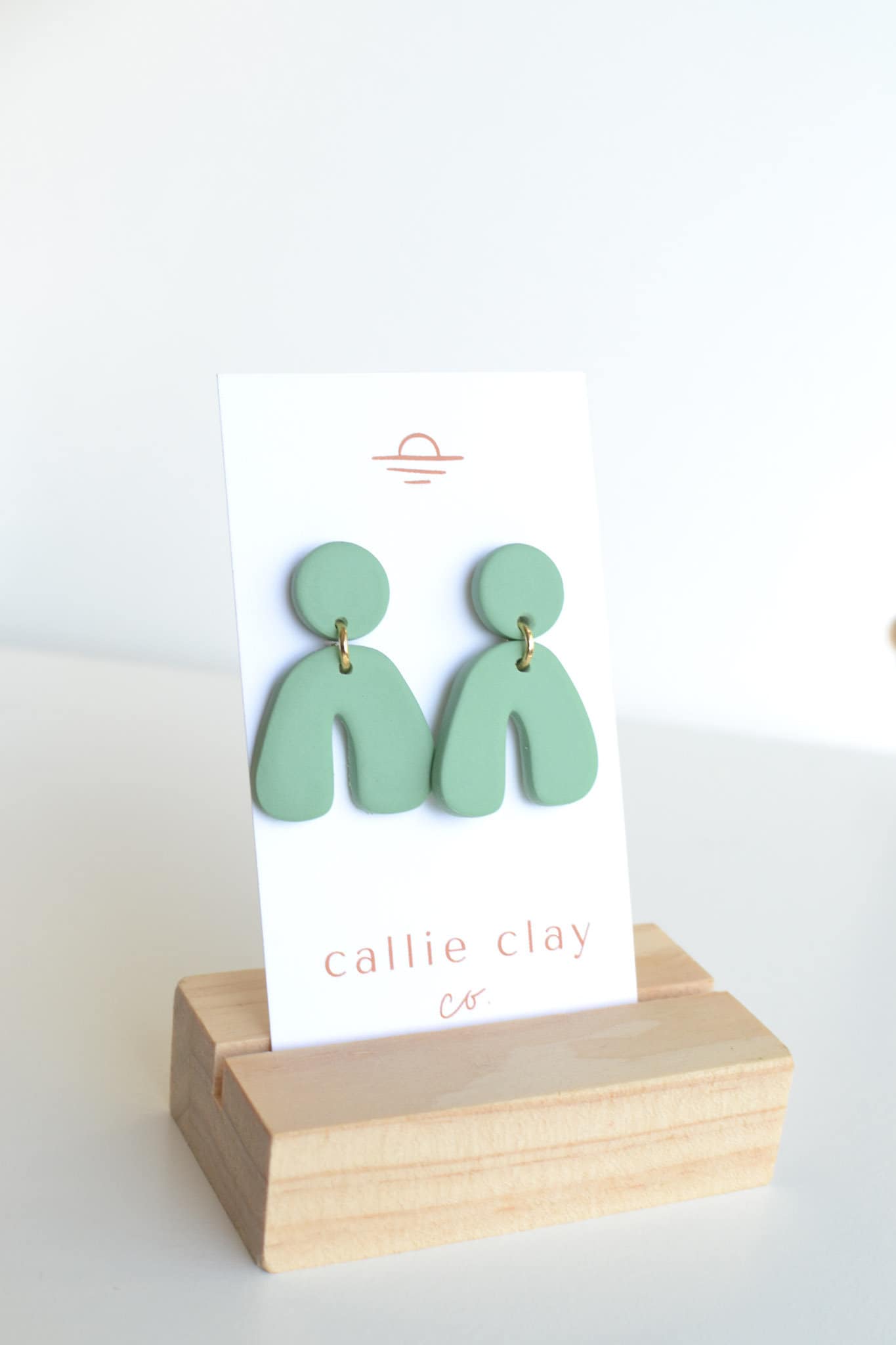 Caroline Arches in Aqua, Handmade Clay Statement Earrings, Modern, Hypoallergenic Titanium Posts